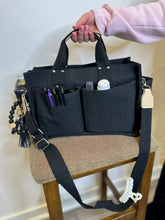 Load image into Gallery viewer, Black Canvas Pocket Tote