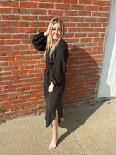 Load image into Gallery viewer, Black Smocked Waist Dress