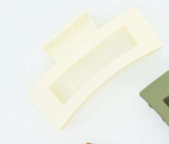 Cream Rectangle Claw Clip