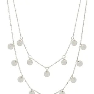 Silver Layered Coin Necklace
