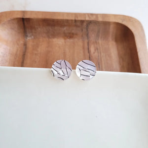 Pearl Black Stripe Studs