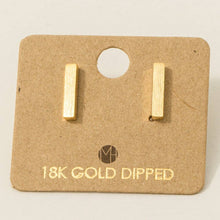 Load image into Gallery viewer, Gold Dipped Mini Bar Earrings