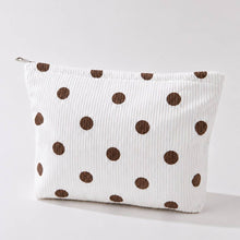 Load image into Gallery viewer, Brown Corduroy Polka Dot Bag