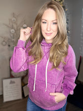 Load image into Gallery viewer, Plum Washed Fleece Hoodie