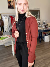 Load image into Gallery viewer, Rust Snap Button Cardigan