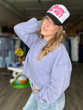 Load image into Gallery viewer, Dusty Blue Cropped Crewneck Sweatshirt