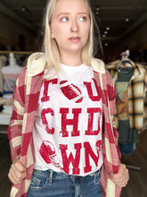 Load image into Gallery viewer, White Touchdown Crop Graphic Tee