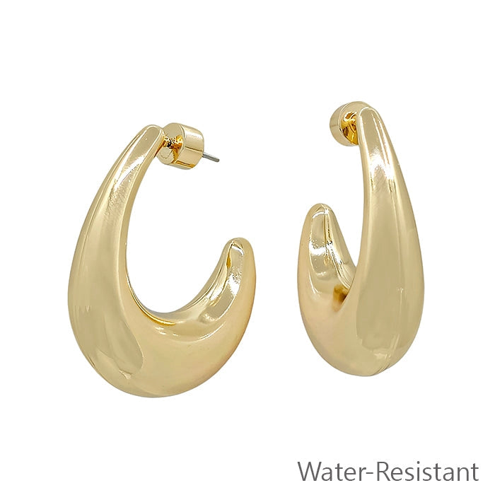 Gold Thick Teardrop Earring