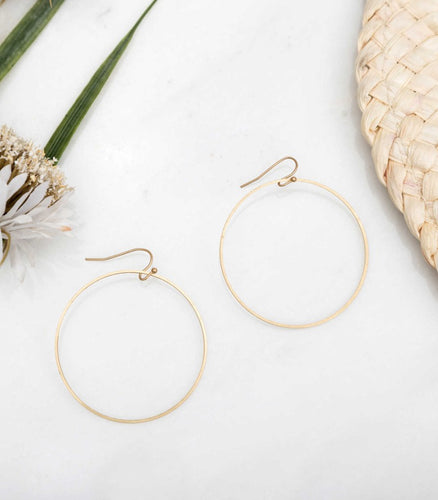 Gold Matte Hoop Earrings