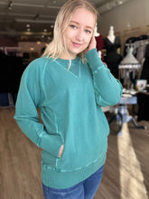 Load image into Gallery viewer, Teal Pocket Pullover