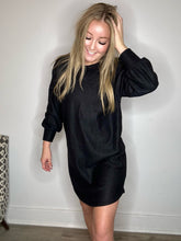 Load image into Gallery viewer, Black Tunic Sweater Dress