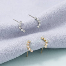 Load image into Gallery viewer, Gold Crystal Arc Earrings