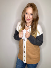 Load image into Gallery viewer, Camel Color Block Cardigan