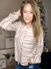 Load image into Gallery viewer, Cream &amp; Taupe Striped Long Sleeve Top