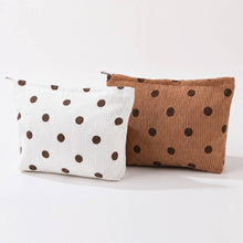 Load image into Gallery viewer, Brown Corduroy Polka Dot Bag