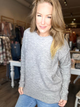 Load image into Gallery viewer, Heather Grey Round Neck Sweater