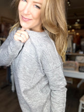 Load image into Gallery viewer, Heather Grey Round Neck Sweater