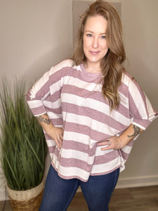 Berry Loose Fit Dolman Fit Top