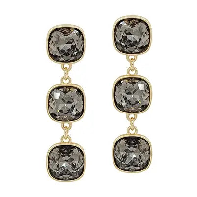 Black Crystal Drop Earrings