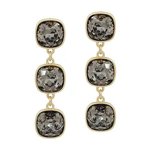 Black Crystal Drop Earrings