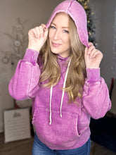 Load image into Gallery viewer, Plum Washed Fleece Hoodie