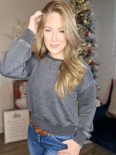 Load image into Gallery viewer, Heather Black Pullover Sweater