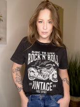 Load image into Gallery viewer, Vintage Black Ride To Live Tee