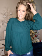 Load image into Gallery viewer, Hunter Green Back Button Long Sleeve