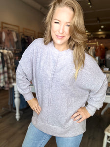 Heather Grey Brushed Oversized Sweater
