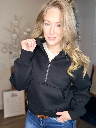 Black Half Zip Sweater