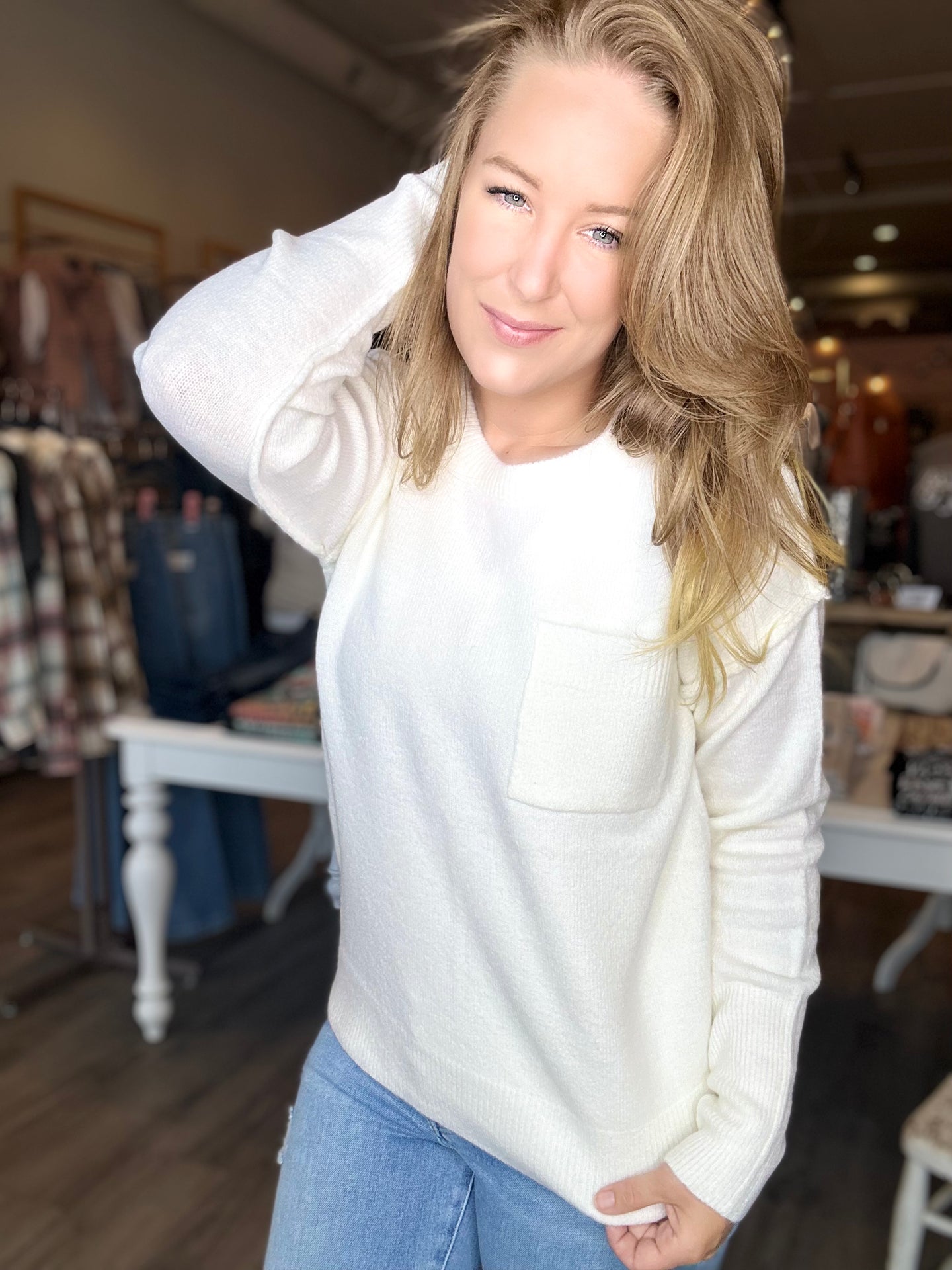 Ivory Round Neck Sweater