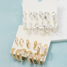 Load image into Gallery viewer, Silver Assorted Hoop Earrings Set