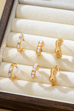 Load image into Gallery viewer, Pearl Rhinestone Multi Hoop Trio Earrings