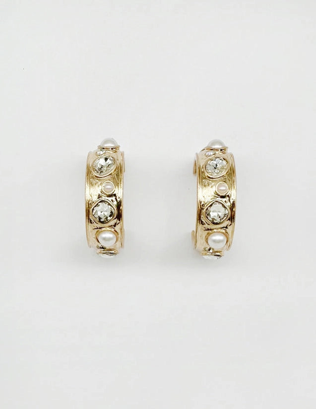 Gold Hammered Hoop Earring