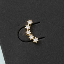 Load image into Gallery viewer, Gold Crystal Arc Earrings