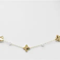 Gold Clover Crystal Necklace