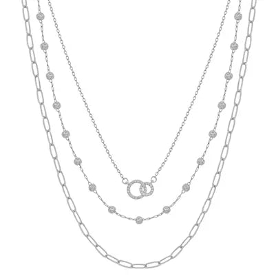 Silver Triple Layered Necklace