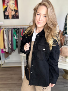 Black Denim Rock Studded Jacket