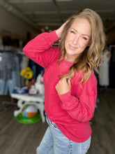 Load image into Gallery viewer, Red Washed Long Sleeve Tee