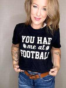 You Had Me Black Crop Graphic Tee