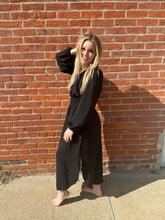Load image into Gallery viewer, Black Smocked Waist Dress