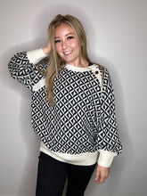 Load image into Gallery viewer, Black Patterned Sweater Top