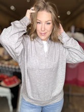 Load image into Gallery viewer, Grey Scuba Half Zip Sweater