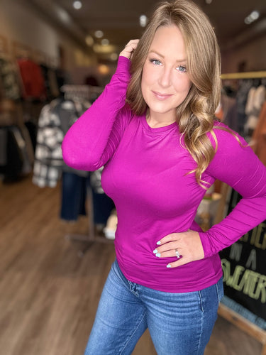 Plum Microfiber Long Sleeve