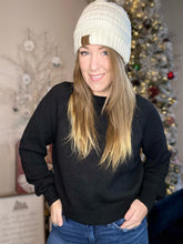 Load image into Gallery viewer, Black Raglan Sweater