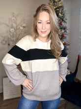 Load image into Gallery viewer, Grey Multi Stripe Sweater