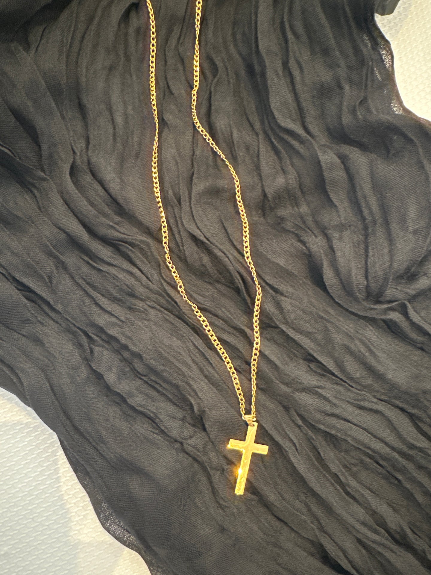Flat Gold Cross Chain