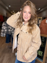 Load image into Gallery viewer, Beige Corduroy Sherpa Jacket