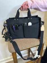 Load image into Gallery viewer, Black Canvas Pocket Tote