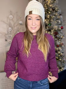Plum Raglan Sweater